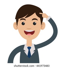 man pointing head icon