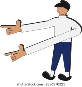 man pointing with his finger vector 
