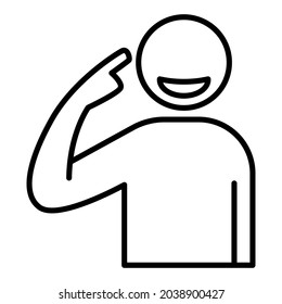 a man pointing his head, simple icon