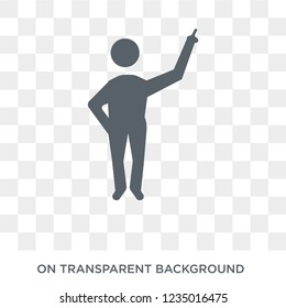 Man pointing icon. Trendy flat vector Man pointing icon on transparent background from People collection. 