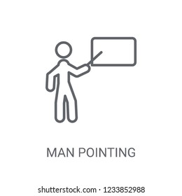 Man pointing icon. Trendy Man pointing logo concept on white background from People collection. Suitable for use on web apps, mobile apps and print media.