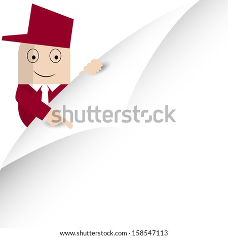 Man pointing to the paper