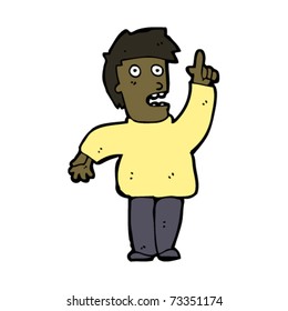 man pointing at sky cartoon