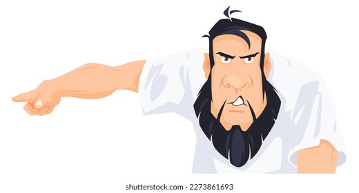 Der Mensch weist auf seinen Finger. Hübsche Leute. Illustration Concept Template für Website, Web-Landing-Seite, Banner, Präsentation, Social, Poster, Promotion oder Printmedien.