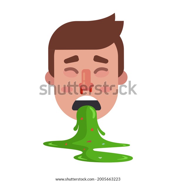 Man Poisoned Began Vomit Green Liquid Stock Vector (Royalty Free ...