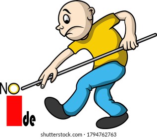 a man is poking a billiard ball