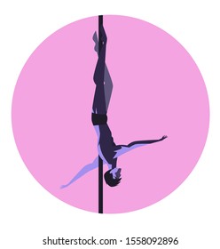 man pole dancer inverted figure