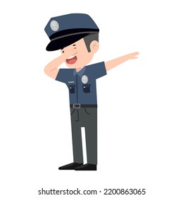 man police doing dabbing movement