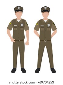 man in police uniform , cartoon style, isolated on white background vector