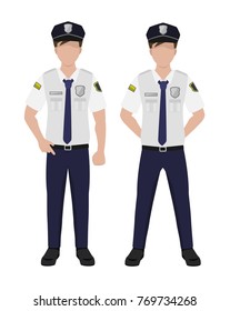 man in police uniform , cartoon style, isolated on white background vector