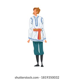 Man in Polland National lothing, Male Representative of Country in Traditional Outfit of Nation Cartoon Style Vector Illustration