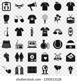 Man polo icons set. Simple style of 36 man polo vector icons for web for any design