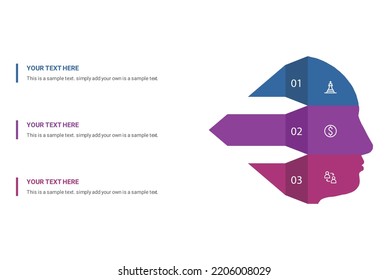 Infografía del cerebro poligonal del hombre con etiquetas y descripciones. Vector 3