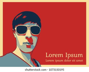 Man in pop art style with space for your text.