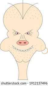 A man with a pork face. Negative character.