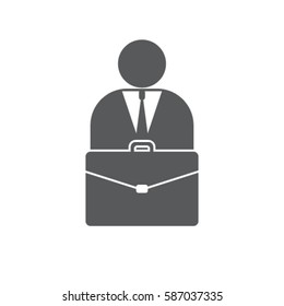 Man and portfolio vector icon