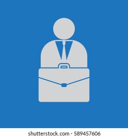 Man and portfolio vector icon