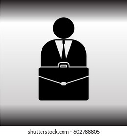 Man and portfolio vector icon