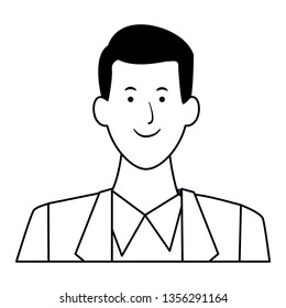 man portrait avatar black and white