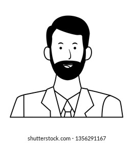 man portrait avatar black and white