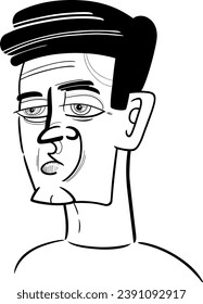 man portrait caricature sketch cartoon drawing illustration