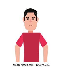 man portrait character on white background