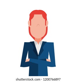 man portrait character on white background