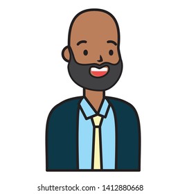 man portrait character on white background vector illustration