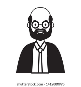 man portrait character on white background vector illustration