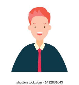 man portrait character on white background vector illustration