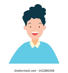 man portrait character on white background vector illustration