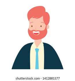 man portrait character on white background vector illustration