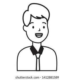 man portrait character on white background vector illustration