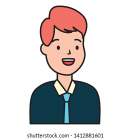 man portrait character on white background vector illustration
