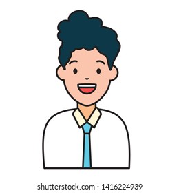 man portrait character on white background vector illustration