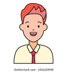 man portrait character on white background vector illustration
