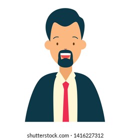 man portrait character on white background vector illustration
