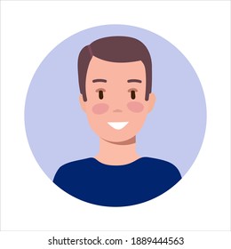  man portrait in circle on the white background