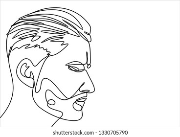 Retrato de hombre. Línea continua