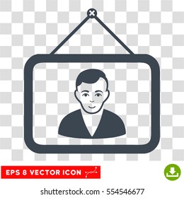 Man Portrait EPS vector pictograph. Illustration style is flat iconic smooth blue symbol on chess transparent background.