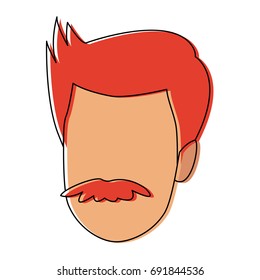 man portrait face mustache person character