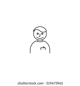 Man portrait icon white