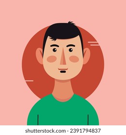 Man portrait illustration in vector format. Indian man portrait. Flat color man face. Human face illustration. Man avatar character. Face with beard. Male person face. Flat vector character.