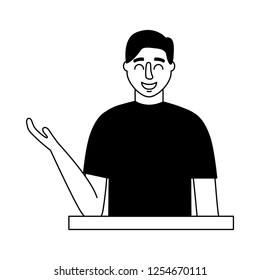 man portrait on white background