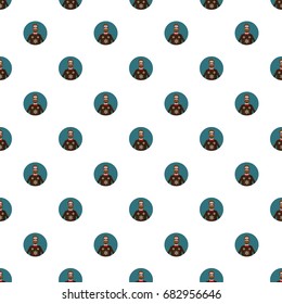 Man portrait pattern seamless repeat in cartoon style vector illustration