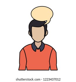 man portrait with speech bubble