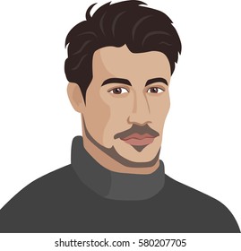 The man portrait. Vector illustration.