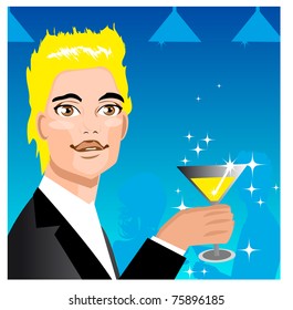 Man Portrait with wine