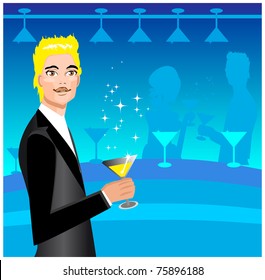 Man Portrait with wine