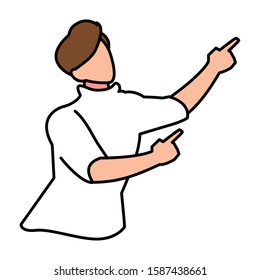 man in pose of dancing, party, on white background vector illustration design